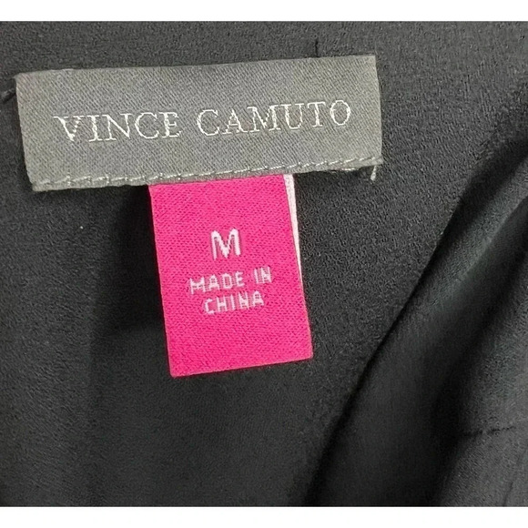 NWT Vince Camuto Womens Black Striped Square Neck Tank Top M. - Picture 4 of 6